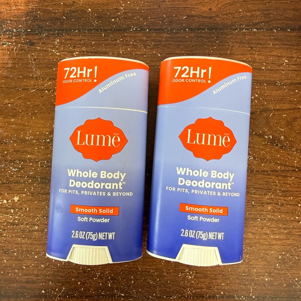 Lume Whole Body Deodorant - Soft Powder Scent - lot of 2